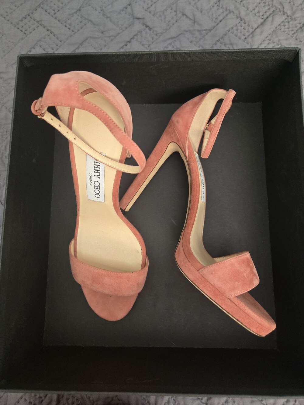 Jimmy Choo Misty 120 Heels sandals dusty rose suede leather Size 40/10B Rosewood